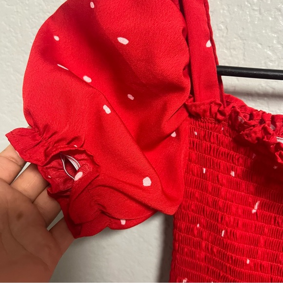 Red shirred dress fit and flare size 11/12 SKU#59 - Picture 5 of 6